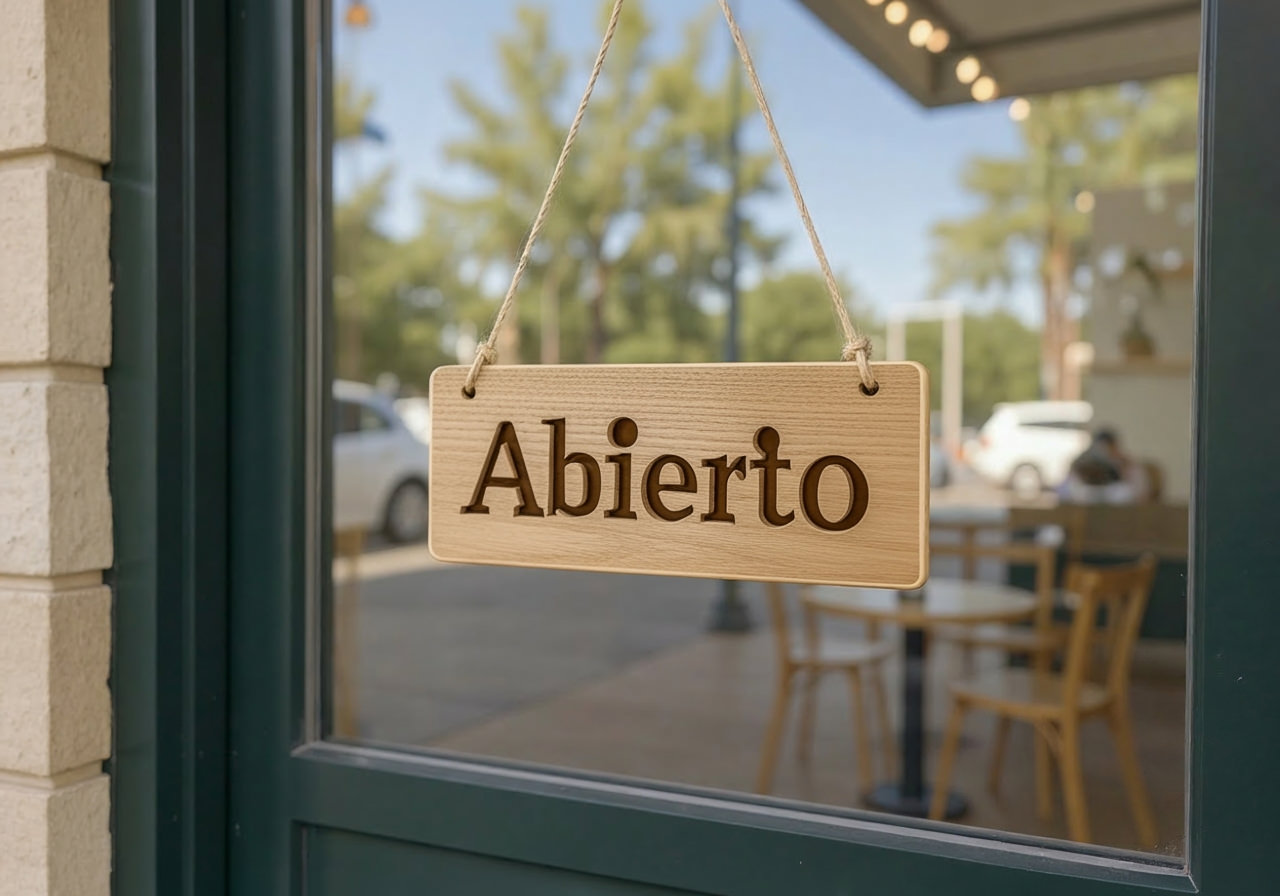 Todas las noticias | Clemente Rueda y asociados | Clemente Rueda y Asociados S.L. | Clemente Rueda Valladolid Cartel de abierto en un local comercial